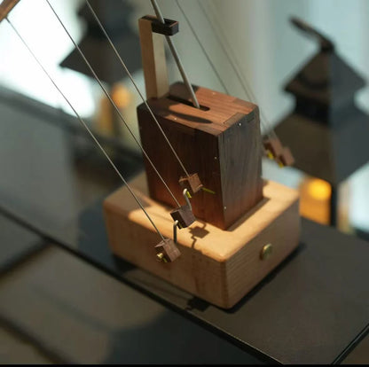 Handcrafted Wooden Manta Ray Automaton